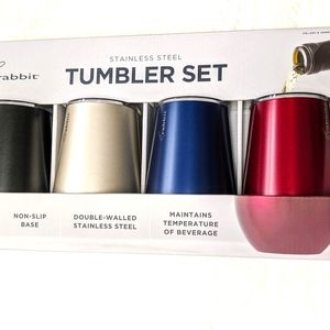 Wine tumblers. NIB Rabbit  stainless steel